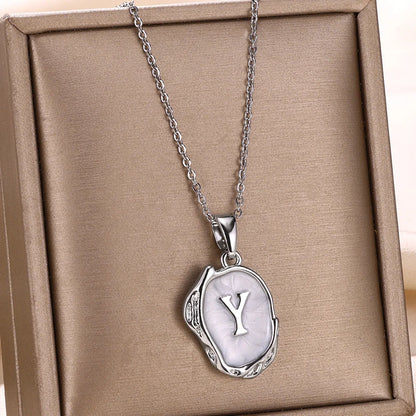 Collier Choker Femme avec Pendentif Lettre Initiale A-Z – Collier à Goutte d'Huile, Cadeau de Noël Élégant