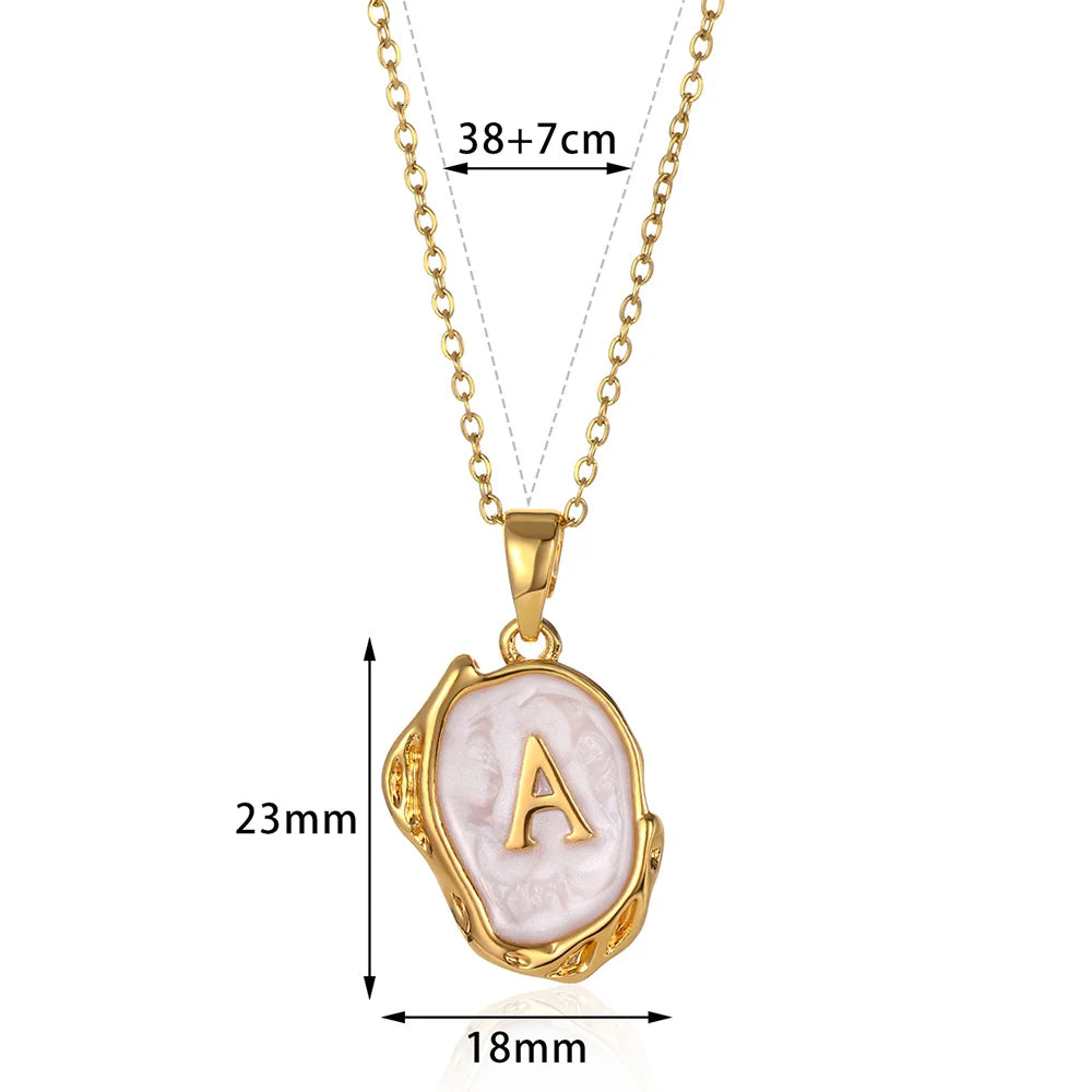 Collier Choker Femme avec Pendentif Lettre Initiale A-Z – Collier à Goutte d'Huile, Cadeau de Noël Élégant