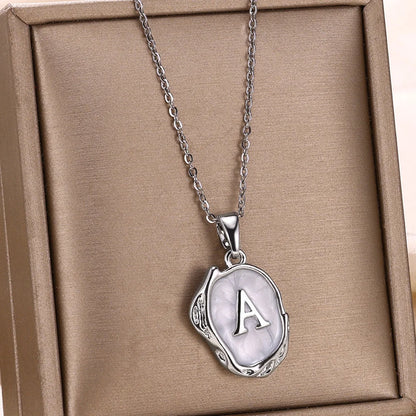 Collier Choker Femme avec Pendentif Lettre Initiale A-Z – Collier à Goutte d'Huile, Cadeau de Noël Élégant