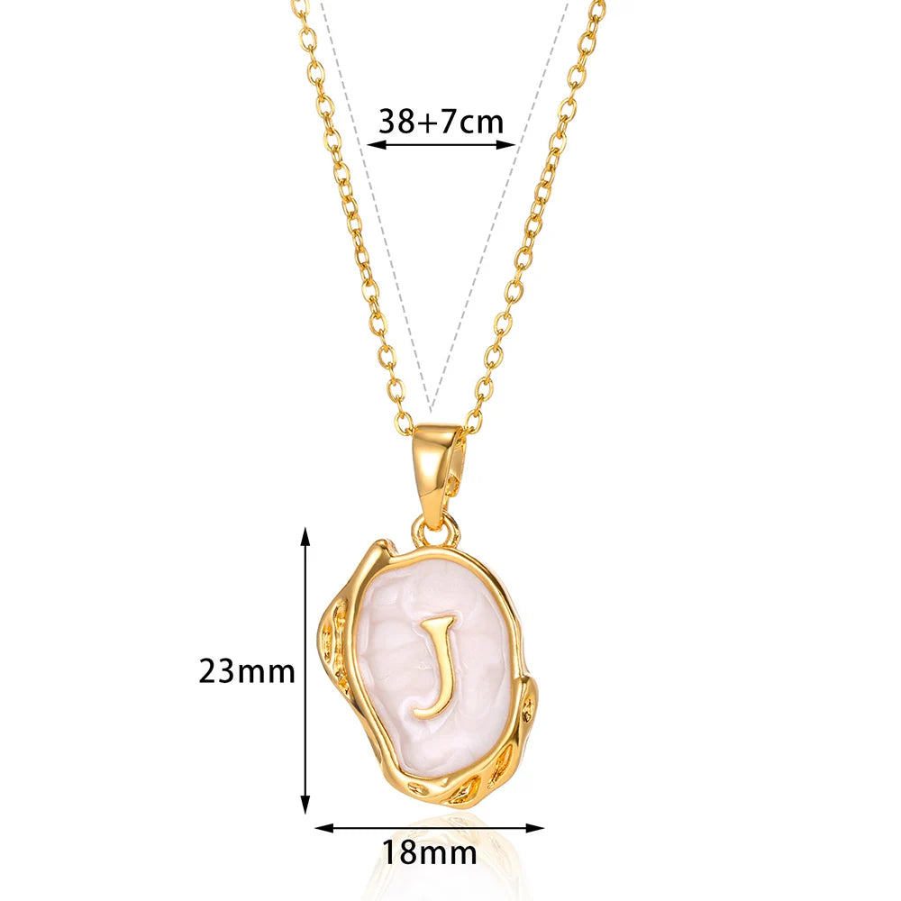 Collier Choker Femme avec Pendentif Lettre Initiale A-Z – Collier à Goutte d'Huile, Cadeau de Noël Élégant