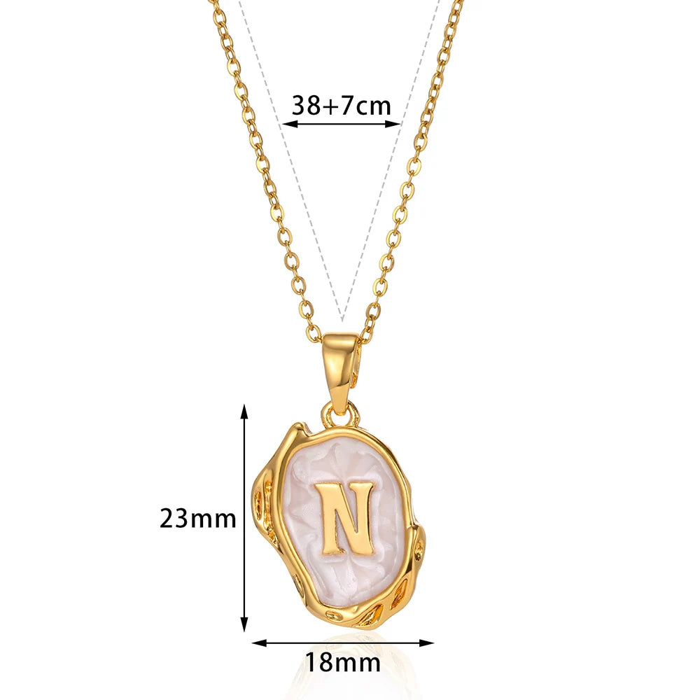 Collier Choker Femme avec Pendentif Lettre Initiale A-Z – Collier à Goutte d'Huile, Cadeau de Noël Élégant