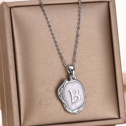 Collier Choker Femme avec Pendentif Lettre Initiale A-Z – Collier à Goutte d'Huile, Cadeau de Noël Élégant