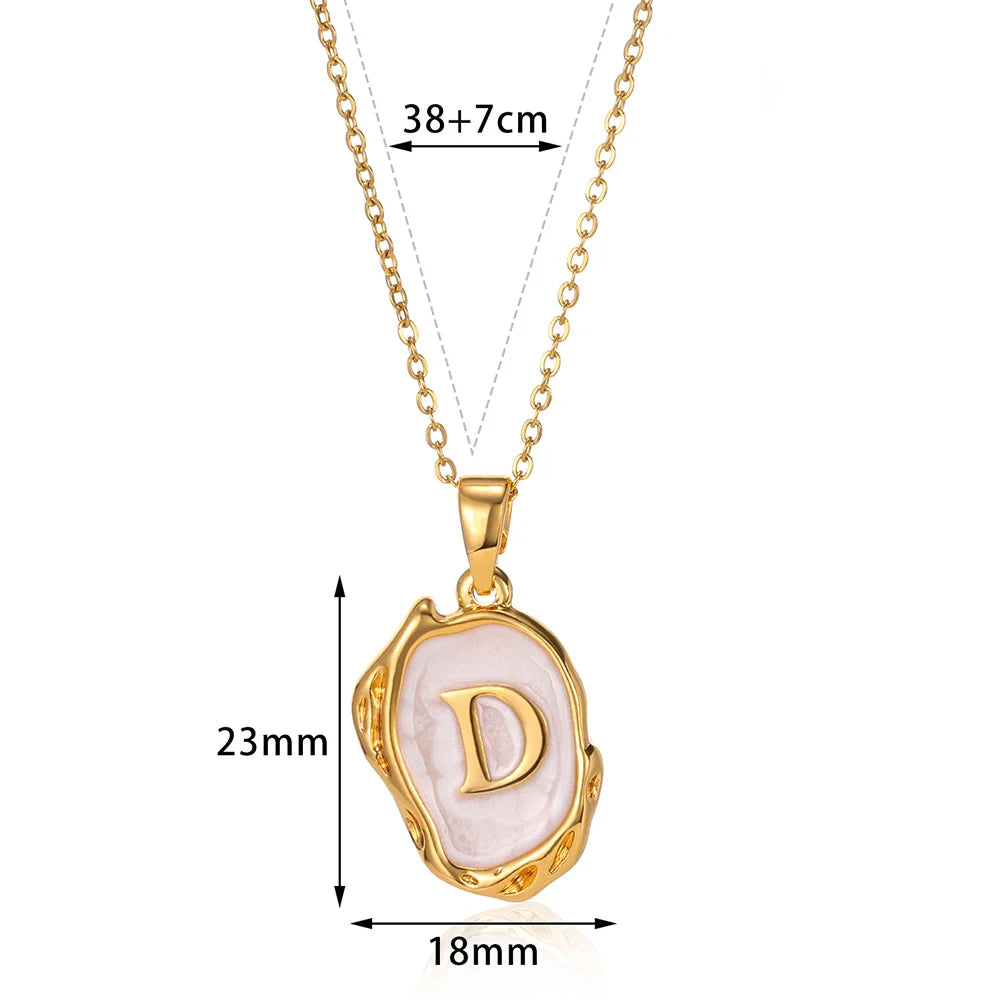 Collier Choker Femme avec Pendentif Lettre Initiale A-Z – Collier à Goutte d'Huile, Cadeau de Noël Élégant