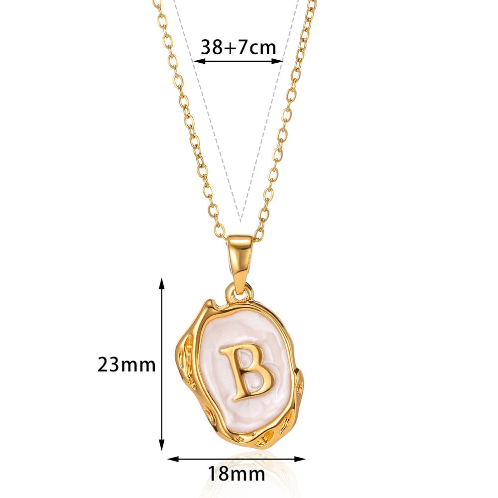 Collier Choker Femme avec Pendentif Lettre Initiale A-Z – Collier à Goutte d'Huile, Cadeau de Noël Élégant