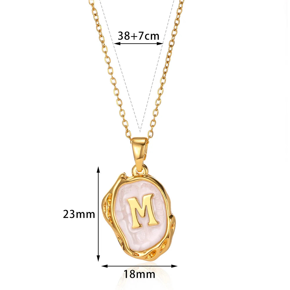 Collier Choker Femme avec Pendentif Lettre Initiale A-Z – Collier à Goutte d'Huile, Cadeau de Noël Élégant