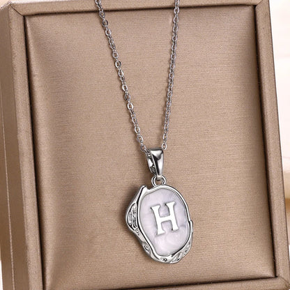 Collier Choker Femme avec Pendentif Lettre Initiale A-Z – Collier à Goutte d'Huile, Cadeau de Noël Élégant