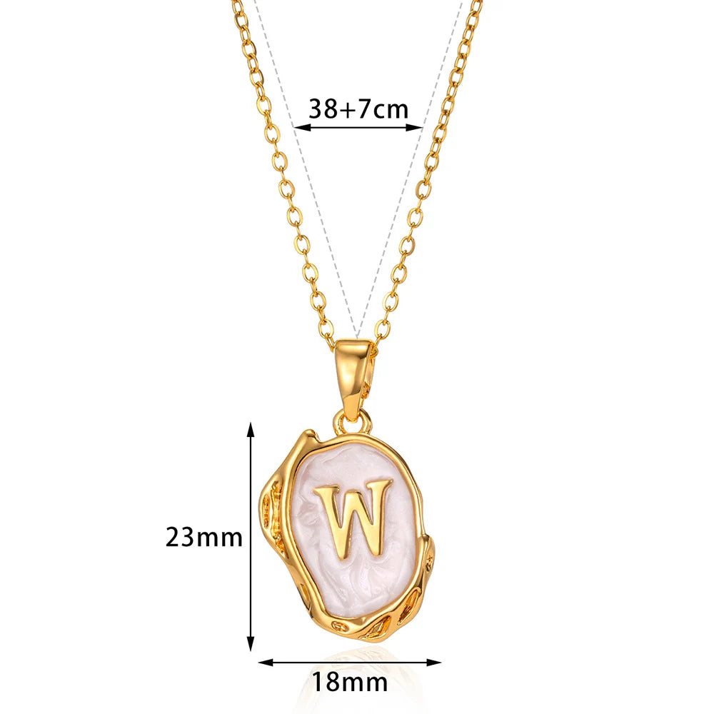 Collier Choker Femme avec Pendentif Lettre Initiale A-Z – Collier à Goutte d'Huile, Cadeau de Noël Élégant