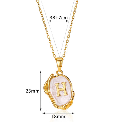 Collier Choker Femme avec Pendentif Lettre Initiale A-Z – Collier à Goutte d'Huile, Cadeau de Noël Élégant