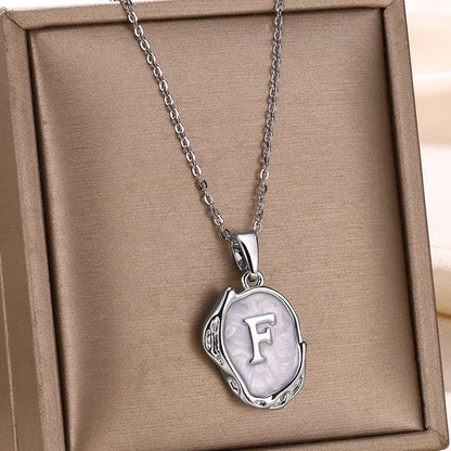 Collier Choker Femme avec Pendentif Lettre Initiale A-Z – Collier à Goutte d'Huile, Cadeau de Noël Élégant