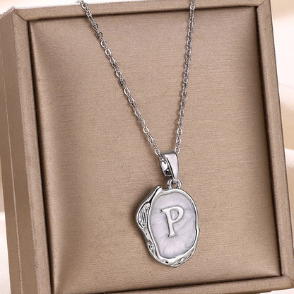 Collier Choker Femme avec Pendentif Lettre Initiale A-Z – Collier à Goutte d'Huile, Cadeau de Noël Élégant